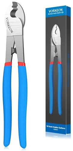 VORXEON Cortacables de 240mm 10 Pulgada，Cortacables de Alambre 0 a 50 mm² 0AWG Apertura Máxima 45mm Alicate Cortar Cable para Cables de Cobre, Aluminio y Alambre