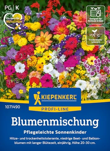 Kiepenkerl Profi-Line Blumensamen-Mischung Pflegeleichte Sonnenkinder 1071490 - Eine Blumenwiese an Hitze- und trockenheitstoleranten Blumen für Ihren Balkon oder Niedrigbeet.