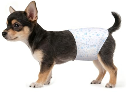 AUYAO Pannolini Monouso per Cani, Pannolini USA e Getta per Cani Maschi, Pannolino Cane con Indicatore di umidità e Patch Adesiva, Super Assorbent (XS, Confezione da 20)