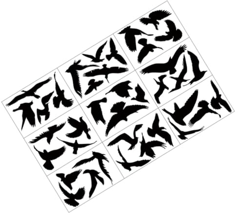 DOITOOL Adhesivos Estáticos Anticolisión para Ventanas Diseño de Colibrí Negro 9 Láminas Removibles sin Adhesivo Protección para Aves y Decoración de Cristales