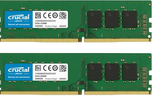 Crucial 32Gb 2X 16GB DDR4 2133MHz UDIMM Desktop RAM CT16G4DFD8213 – perfekt passend – Samsung Original kompatibel – 10 Jahre Garantie – PC4-17000 Non-ECC Speicher für ASUS MSI Gigabyte HP Dell Lenovo