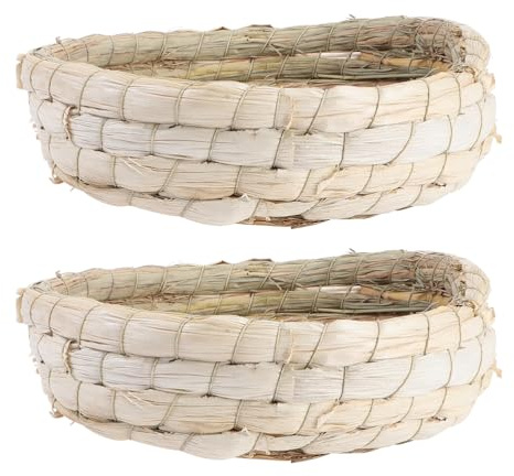 BESTOMZ Nido per Piccioni in Paglia di Crusca di Mais Base Piatta, 2 Pezzi, Traspirante e Portatile, per Schiusa e Allevamento in Casa