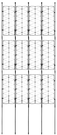 Enrejado para plantas de interior - Estaca de apoyo para Plañtas de interior | Soporte para plantas trepadoras | Columnas de acero recubiertas de PP, malla de PP, diseño modular plegable, soporta camp