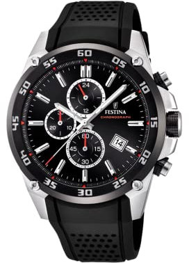 Festina Unisex Erwachsene Chronograph Quarz Uhr mit Kautschuk Armband F20330/5