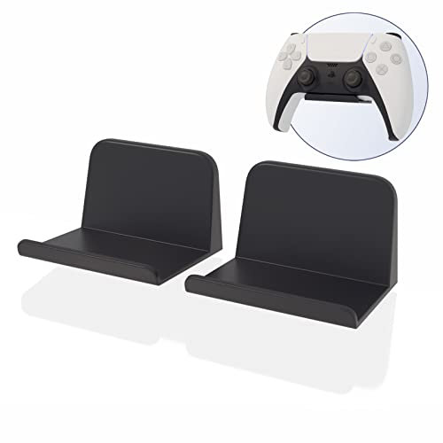 sciuU Supporto da Parete per Controller/Cuffie, [Set di 2] Gancio Adesivo 3M, Accessori Universali Appendi Cuffie per Game Gamepad di PS5 / PS4 / XBox/Nintendo, Senza Viti, Nero