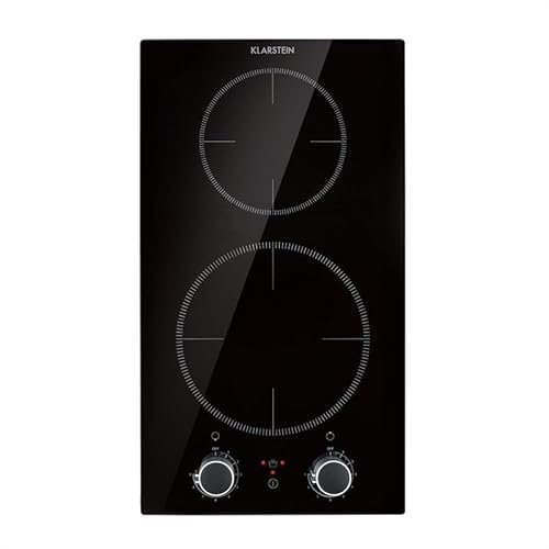 Klarstein Kochheld 2900 Watt Built-in Induction Hob Rotary, Cable Length: 120 cm, 3-Pole Connection, 9 Levels, Automatic Shutdown, Glass, Black, 2900 Watt