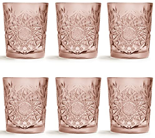 Libbey Dricksglas Hobstar Ros - 355 ml / 35,5 cl - 6 Stk. - Vintage Design - Diskmaskinssäker