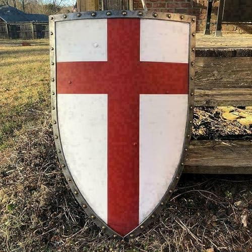 Medieval Knight Fall Authentic Templar Sign Battle Warrior Templar Shield 28 Knight Battlefield Sign, Antique Finish by ANTIQUE MAKERS