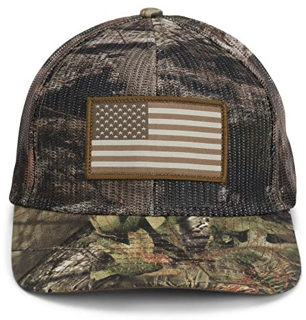 Paramount Outdoors - All Mesh Breeze Camo American Flag Cap, Crushable All Mesh, Trucker Hat Rope Cap (Country)