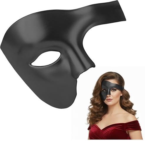 Balinco Opera halvmask, herrmask, damask, venetiansk karnevalsmask, halv ansiktsmask, halloweenmask, maskeradmask