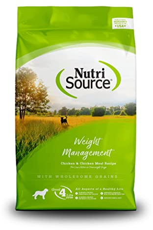 NutriSource Weight Management Dry Dog Food, Chicken and Chicken Meal, 26LB