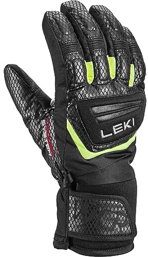 LEKI Gants WCR Team 3D pour Enfant, Noir/Citron glacé, EU 5