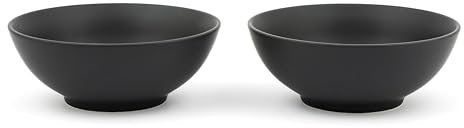 Hanseküche Juego de 2 platos de pasta – Platos para espaguetis para 2 personas, juego de vajilla de gres para pasta, cuenco, apto para lavavajillas, cuenco hecho a mano, cuenco para pasta (2, redondo)