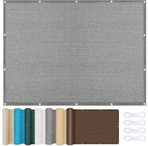 Brise Vue Jardin, Brise-Vue de Clôture 70 x 500 cm Anti 95% UV Contre Le Vent Habillage de Balcon avec Oeillets et Cordons pour Balcon Terrasse Jardin, Gris