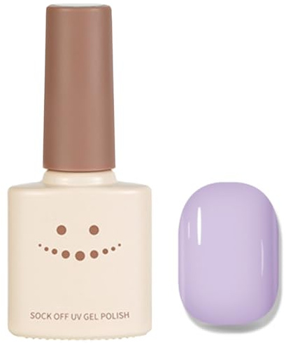 Purple Gel Nail Polish, Lilac Gel Nail Varnish, Lavender Violets Pale Purple French Manicure, Natural Long Lasting Soak off UV/LED Gel Nail Art Polish for Women