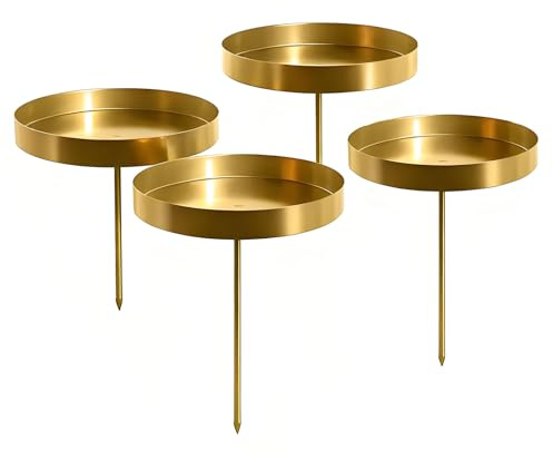 WertFix Juego de 4 candelabros de Adviento, juego de 4 unidades, metal negro para velas de pilar, 8 cm, plato de cera, decoración rústica de Navidad para decoración de mesa y arreglo de Adviento