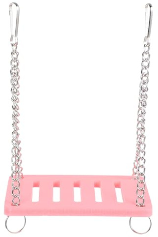 DECHOUS Balançoire pour Hamster Suspendue Bois et Métal Enrichissement Rose pour Petits Animaux de Compagnie Maison DIY Amusante pour Hamster et Perruche