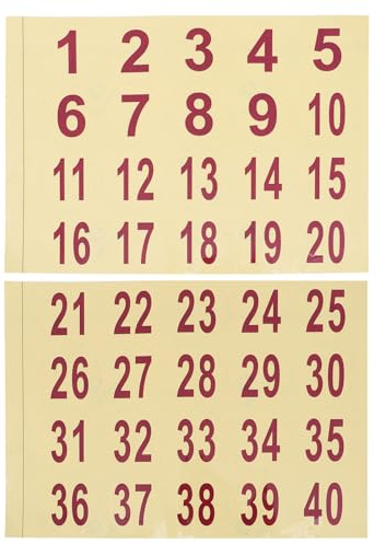 SUPVOX Autocollants Chiffres Ronds en PVC Transparent 5 CM Autocollants Chiffres Adhésifs Imperméables Numéros 1-40 pour Bureau Organisation et Étiquetage Pratique