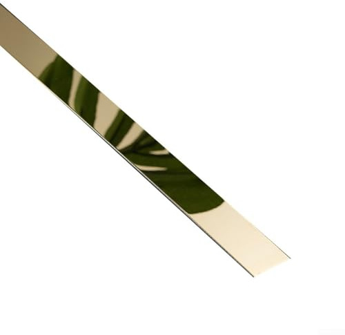 Dekorativa remsor i rostfritt stål, 25 mm x 5 m metallremsor för vägg- och takdekoration, ingen stansinstallation, hem, vardagsrum, hotellanvändning (gul)