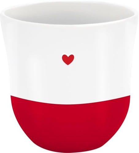 Sheepworld Mugg med Garvur hjärta | Kaffekopp, höjd 9,8 cm, diameter 9,3 cm, volym 40 cl, stengods | presentförpackning, födelsedag, påsk, jul | 74827