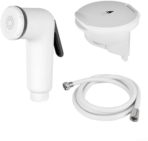 SiSinkal Kit soffione doccia marino con doccia retrattile in ABS pressurizzato, tubo in PVC a 5 strati, per il risciacquo esterno di yacht, include box doccia, guarnizioni e viti (4 m)