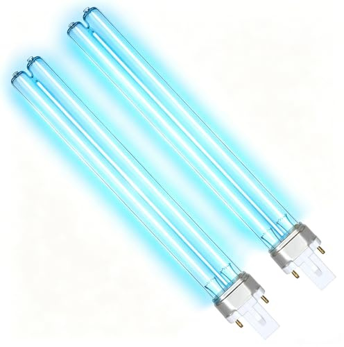 UVC-lampa 11 watt G23, 2 stycken UV-lampor damm 11 W med ozon, 11 W G23 Pls ersättnings-UV-lampor, damm UV lampa ersättning, lämplig för vattenrengöring och beredning i dammar och akvarier