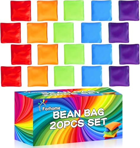 20 sacchetti di fagioli Cornhole per lancio set 8x7.5cm sacchetti di fagioli lancio sacchetti di fagioli all'aperto gioco di buchi nel sacco adulti per accessori per giochi di festa