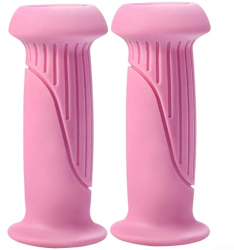 Youth Bike Grips Soft Non-Slip Slip Soft Rubber Handles for Kids Scooter Balance Bike Tricycle Textured Grip Tape Children Bicycle Parts(Pink)