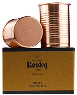 Kosdeg Copper Cocktail Tins Set of 2 12oz - Chosen by Professional Bartenders - Bean Tin Design - Perfect Copper Mug Bar Set for Better Drinks - Ice Cold in Seconds…