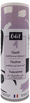 Odif - Fissativo a spruzzo - Fissa i pigmenti dei pastelli secchi, matite e carboni - Trasparente - Made in France - Spray da 400 ml