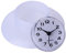 DEWIN Dusche Wanduhr, 8.6cm Mini Cute Badezimmeruhr Küchenspiegel Saug Wanduhr Dusche wasserdichte Quarzuhren Dekoration Weiß
