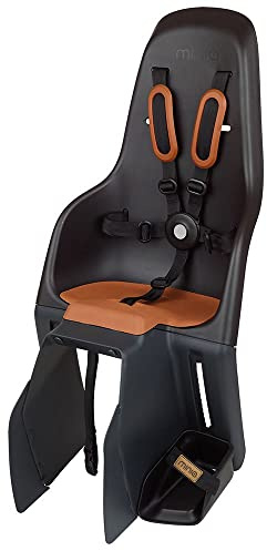 MINIA for Carrier 8405700001 - Silla para Bicicleta Trasera con Anclaje en el portaequipajes, Apta para niños de 9 Meses a 6 años en Color Negro.