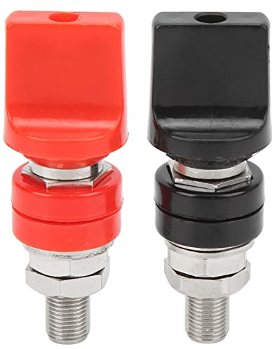 Borne de Raccordement en Laiton de 4 mm, Borne de Jonction de Puissance à Courant élevé à Filetage M10, avec Capuchon Plat