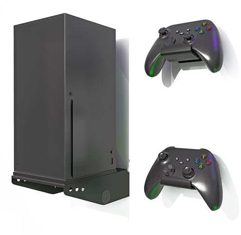 ADZ Series X Wall Mount for Xbox Series X Console, Multifunction Wall Mount Stand Includes Strong Metal Base and Xbox Controller Holder Mounts