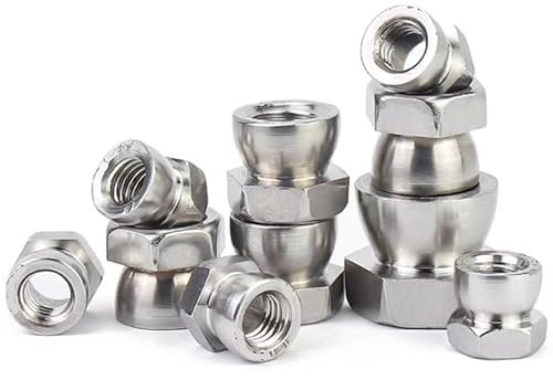 Écrous borgnes, écrous hexagonaux, Écrou antivol à visser en acier inoxydable 304 M6 M8 M10 M12 Écrou antivol à visser Écrou anti-démontage à visser(M8 (10Pcs))