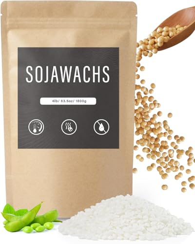 BOYUJK sojavax för ljus 1,8 kg, premium naturligt ljusvax, 100 % sojavax för ljustillverkning från biologiskt odling, utan tillsatser, ofarligt och rent