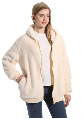 FELOVE Sweat à Capuche zippé en Polaire Veste Courte d'hiver Doublure en Polaire Douce Pull d'automne Confortable Vêtements de Loisirs Chauds pour Adultes, Hommes, Femmes, Adolescents
