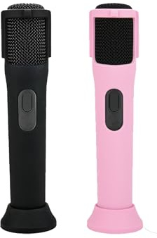 Confezione da 2 custodie protettive in silicone per microfono wireless JBL PartyBox, antiurto, antipolvere e impermeabili, per un uso senza preoccupazioni ovunque, nero e rosa