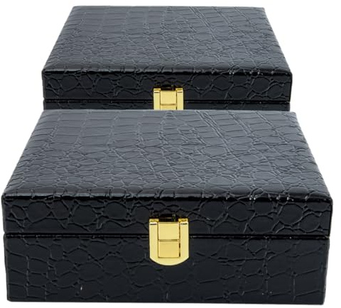 WRITWAA 2pcs Cigar Storage Case -Cover Portable Travel Humidor Organizer Elegant Faux Design for Cigar and Travel Enthusiasts