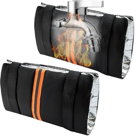 Protectores de grifo para exteriores, calcetines aislantes para | 2 fundas de grifo anticongelante con banda reflectante para invierno, para jardín, césped, granja y