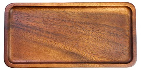 redchocol8® Handmade Wooden Rectangular Plate Tray Natural Brown Dining Centrepiece Oblong Trinket