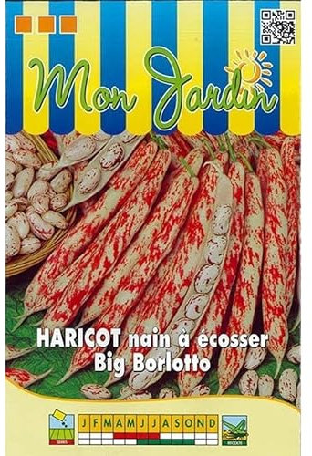 Sachet de graines de Haricot nain à écosser Big Borlotto - 150g - 150 g - Haricot nain à écosser - LES GRAINES BOCQUET