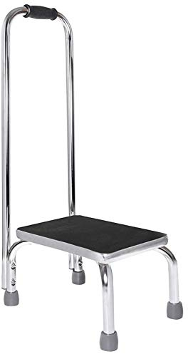 Vaunn Medical Foot Step Stool Heavy-Duty Welded Steel Legs, Fully Welded Single Construction Frame, Anti-Skid Rubber Platform with Handle