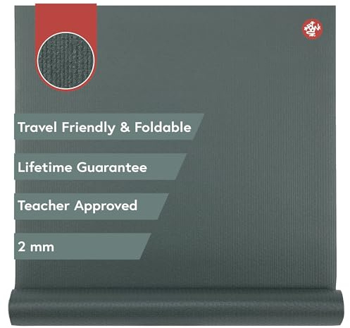 Manduka Pro - Tappetino da yoga da viaggio, 180,3 x 61 cm, 2 mm, pieghevole e adatto ai viaggi, durata a vita, approvato dagli insegnanti, costruzione igienica, 180 x 61 cm