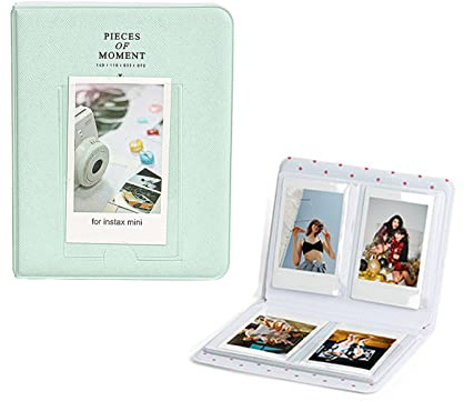 Kimyoaee Fotoalbum för Fujifilm Instax Mini 99, 12, 11, 9, 8, 7 Plus, Evo LiPlay, Polaroid Snap, SnapTouch, PIC-300, Z2300, Kodak Smile, Printomatic – rymmer 64 filmer – mintgrön