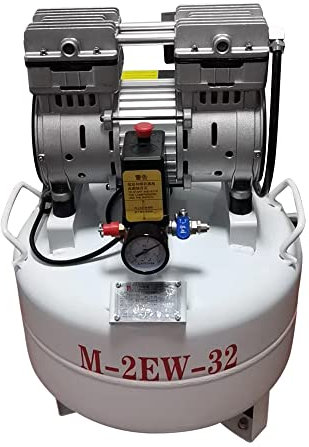 Lab Equipment 32 liters One for Two Silent Oil Free Air -Compressor