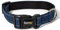 lionto Hundehalsband aus strapazierfähigem Nylon, Größe S, weiches gepolstertes Halsband für Hunde, 360° reflektierend & Klickverschluss, Metallring & Anpassung durch stufenlosen Schieber, blau