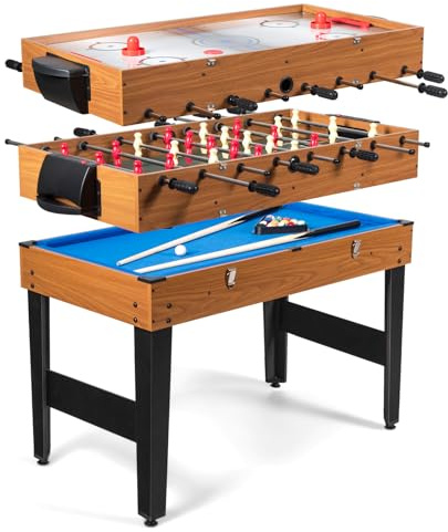 Giantex 3-in-1 Multi Game Table, 48 Inch Combination Game Tables with Foosball, Hockey, Billiards, Combo Game Table Set for Adults Kids Gifts Family Night Arcade Game Room