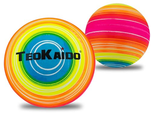 Teokaido, Pallone in Gomma Multiuso, Palla da Spiaggia per Bambini e Adulti, Ideale per Calcio e Pallavolo, in PVC Leggero e Resistente, Gioco per Mare, Parco e Giardino