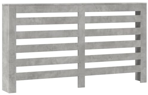 vidaXL Cache-radiateur Gris béton 149x20x82 cm Bois d'ingénierie, Bouchon de radiateur, Cache-radiateur Haut, radiateur à Profil réduit